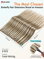 WIGNEE Butterfly OVO weft close-up showing invisible beads for discreet attachment