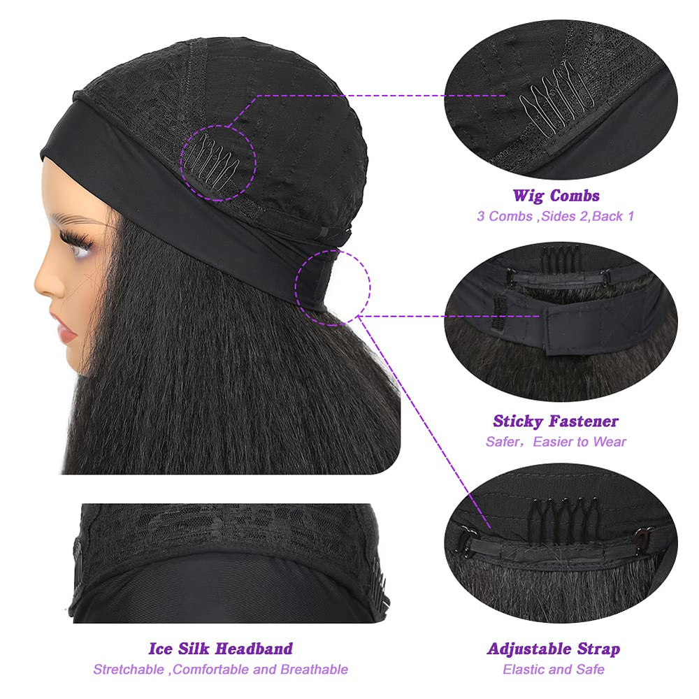 WIGNEE headband wig worn for natural look and easy styling
