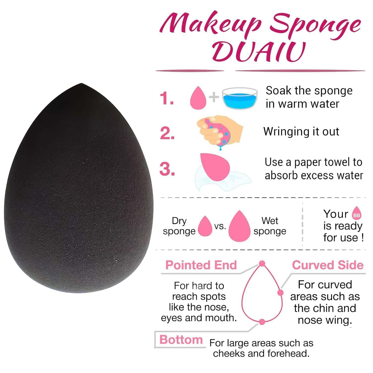 Wiko dual-use sponge expands when wet for seamless makeup application