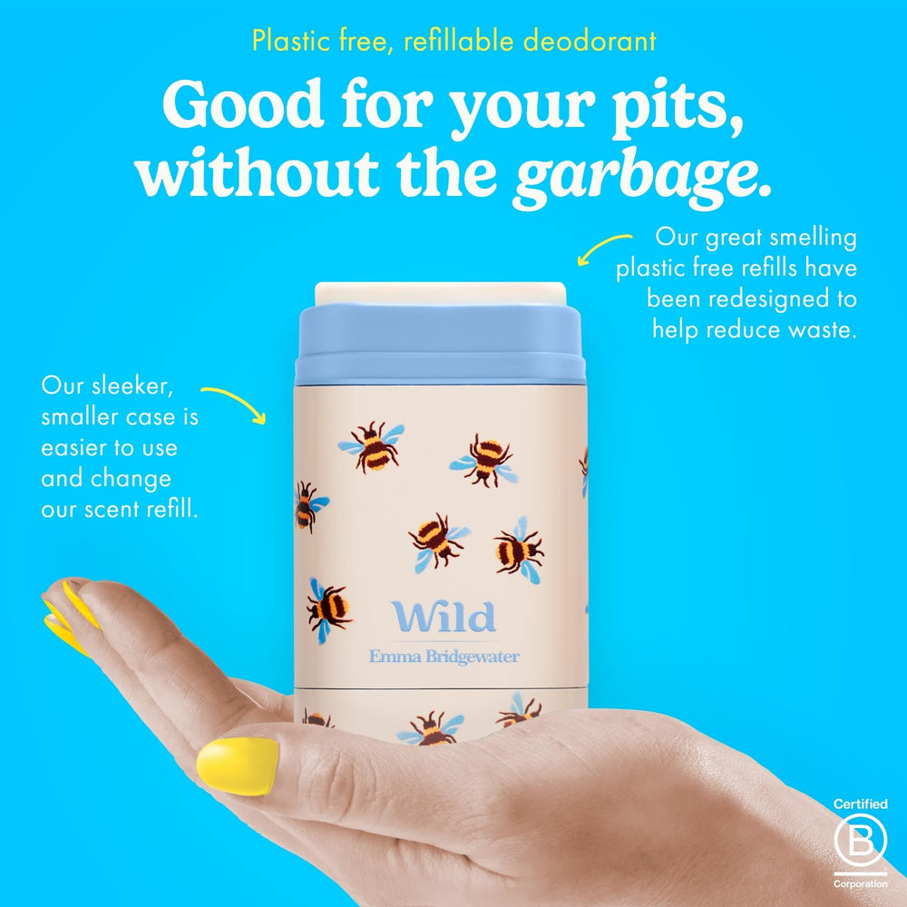 Wild The Full Monty refills collection displayed for waste-minimizing bathroom routine.