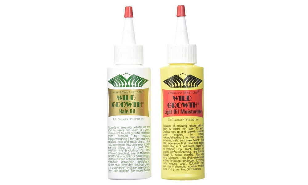 Wild Growth yellow bottle highlights extra moisture for dry hair care