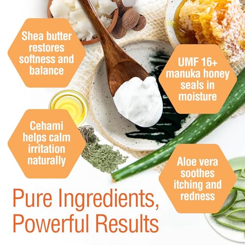 Wild Naturals Manuka Honey Moisturizer texture close-up reveals rich, non-greasy absorption.