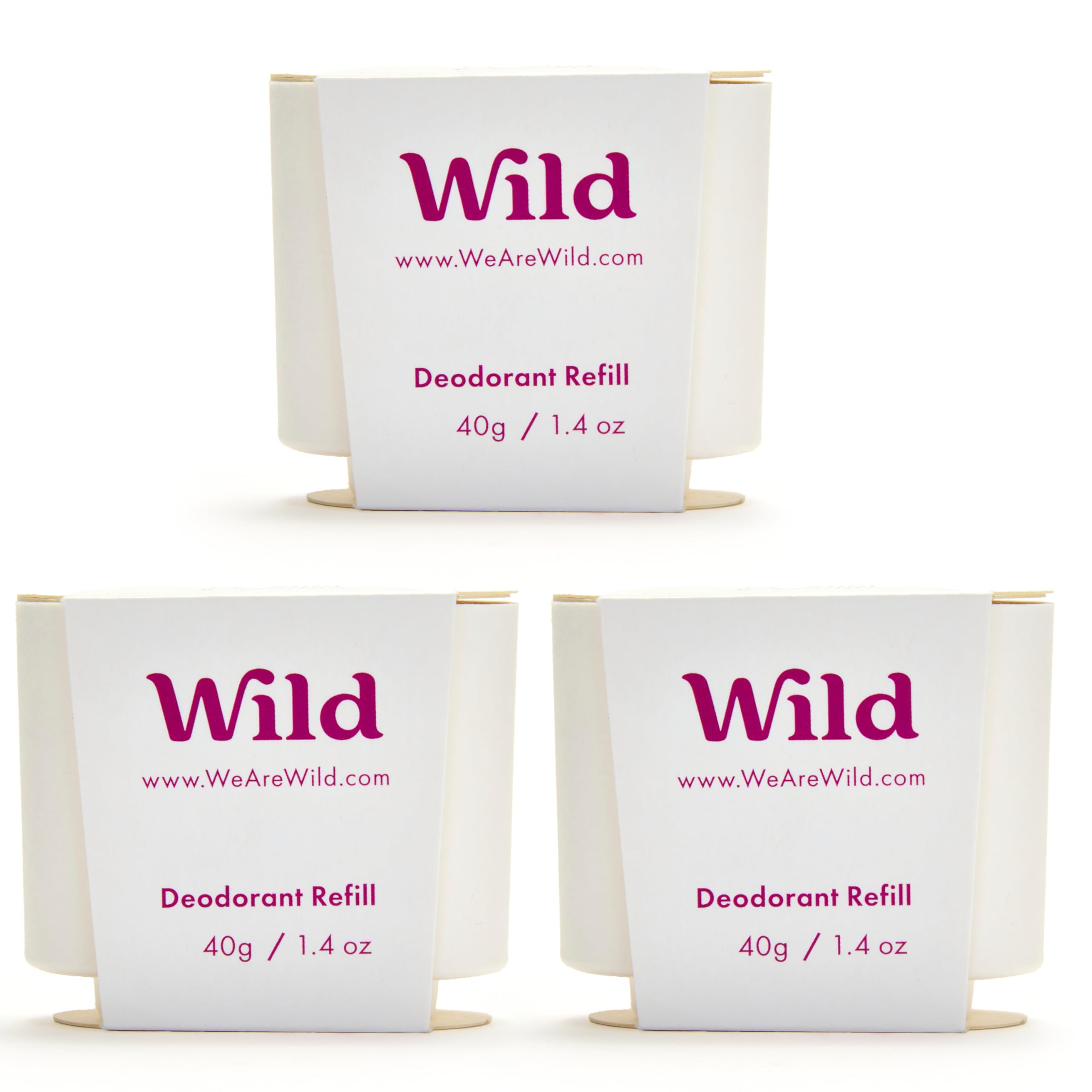 Wild refillable deodorant pack front—tropical coconut-vanilla freshness