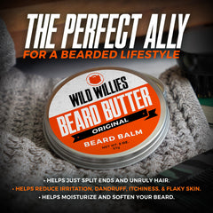 Wild Willies Beard Boost Serum bottle highlighting potential thicker, healthier beard appearance
