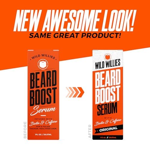 Wild Willies beard care kit grooming shot features a neat, clean beard