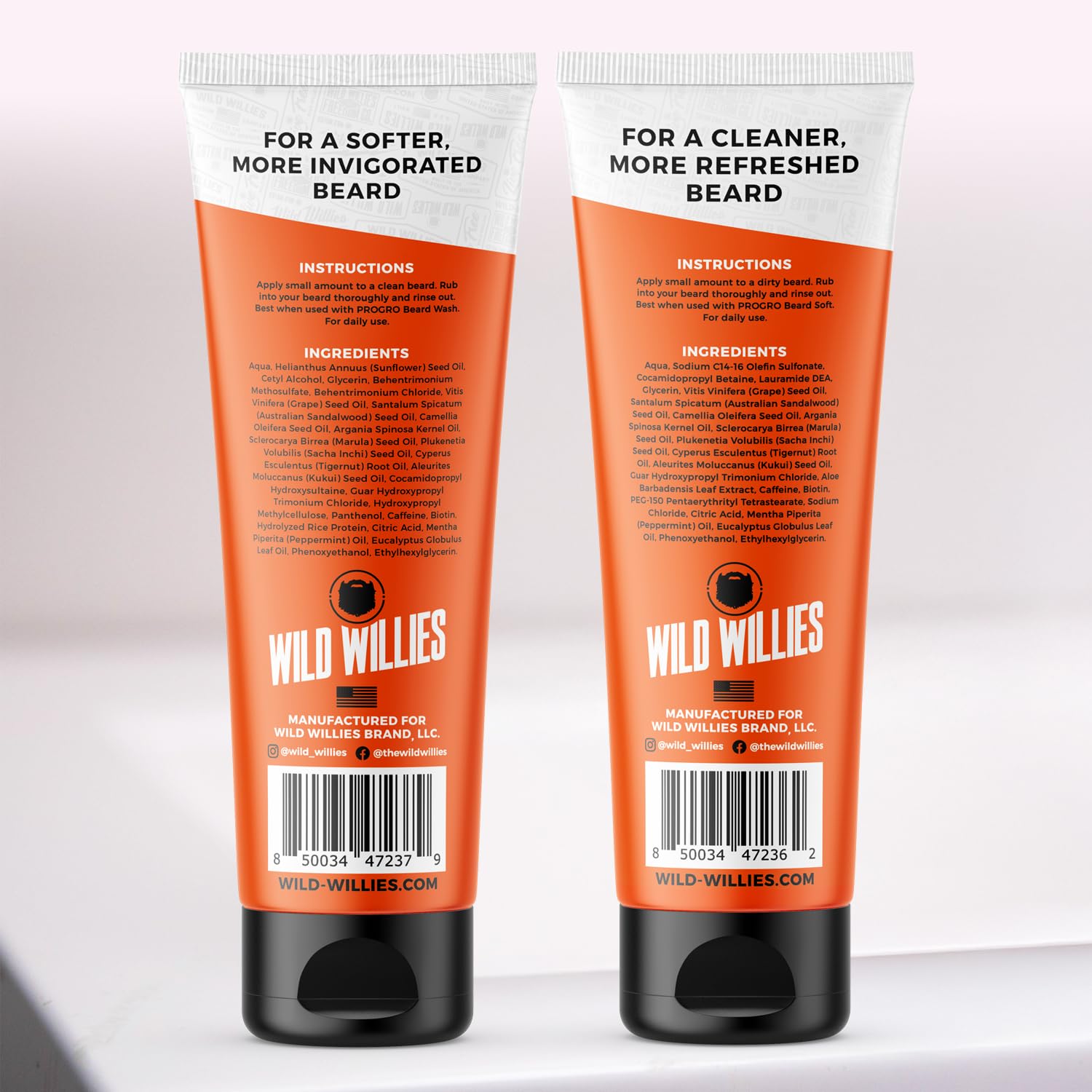 Wild Willies beard care kit natural oils image highlights vitamin E and aroma