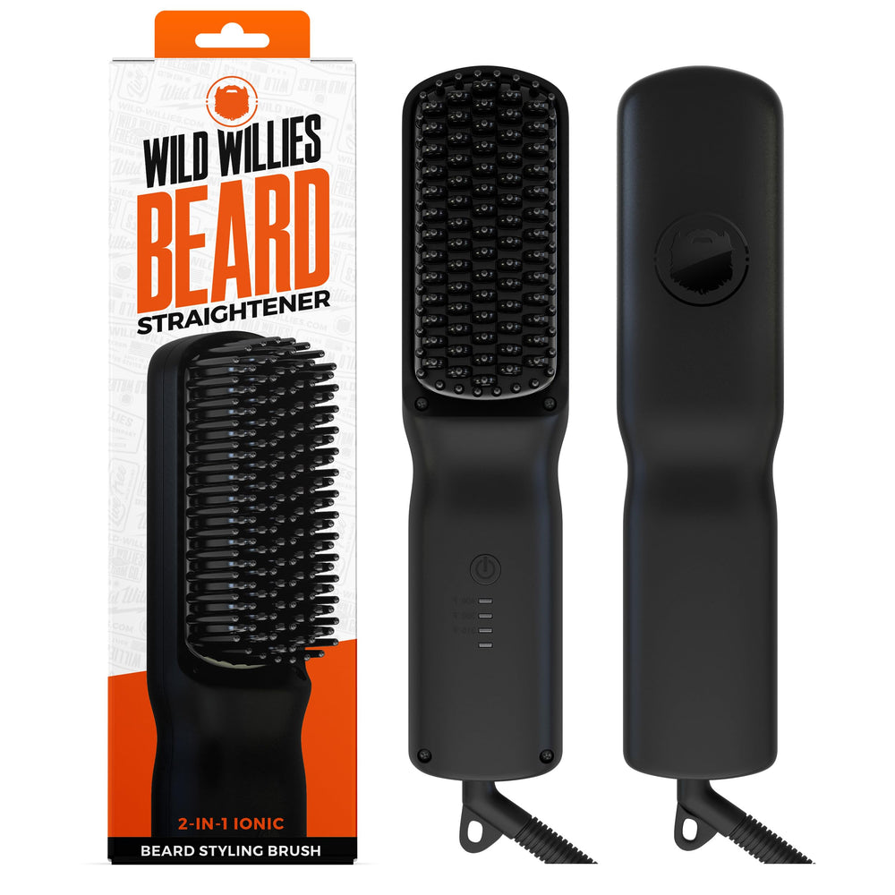 Wild Willies beard straightener compact design for quick touch-ups on the go.