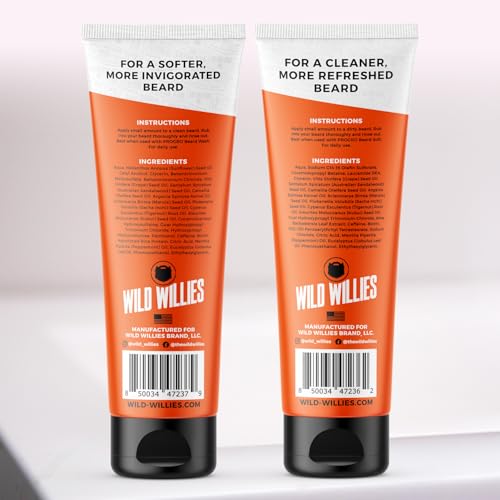 Wild Willies PROGRO beard conditioner bottle ready for deep conditioning to soften and manage beard.