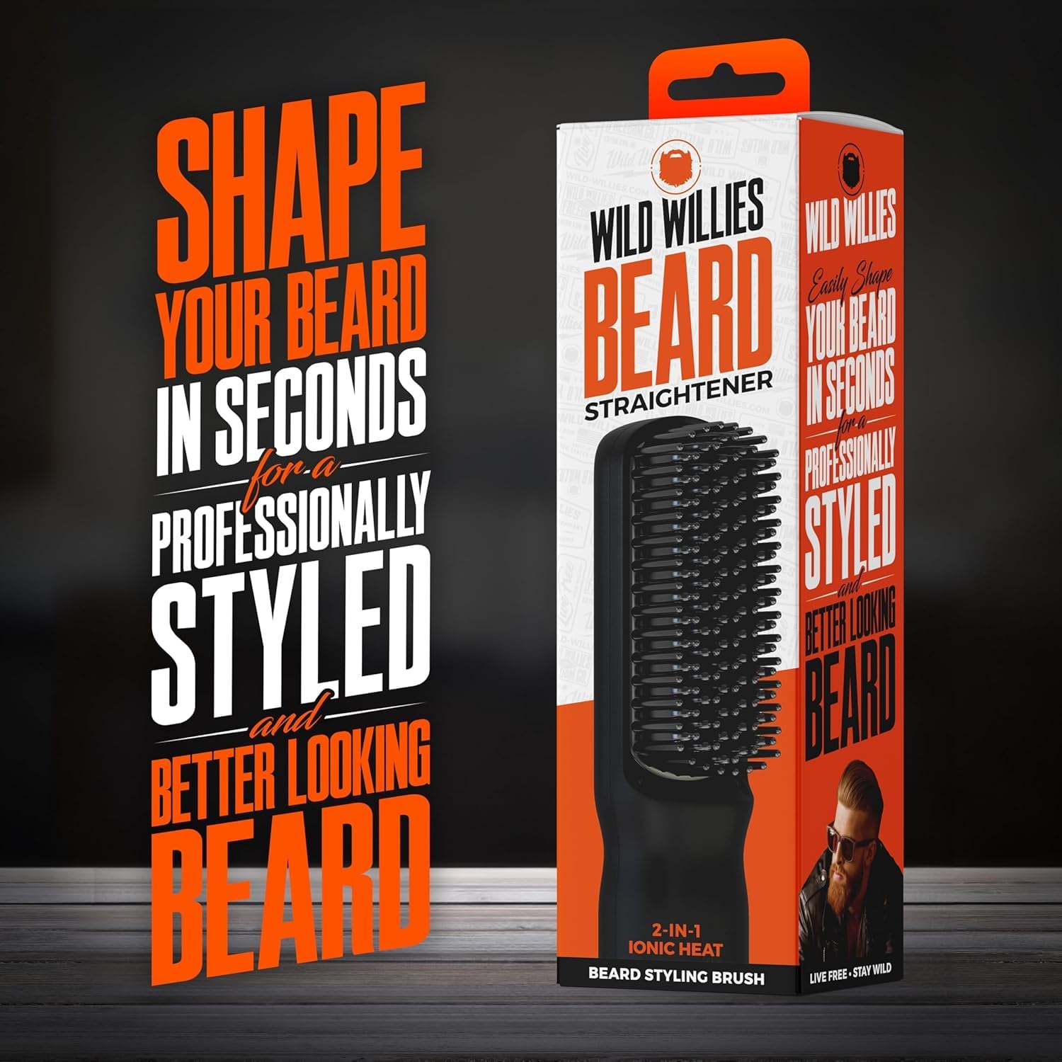 Wild Willies PROGRO ionic heated comb brush for frizz-free styling