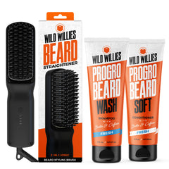Wild Willies PROGRO beard shampoo bottle set for hydrated beard