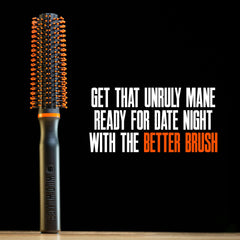 Wild Willies Round Beard Brush in use detangles knots for smoother beard.