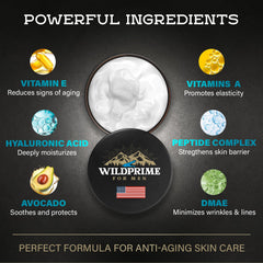 WildPRIME hyaluronic acid and vitamins A&E highlight hydration and smoother-looking skin