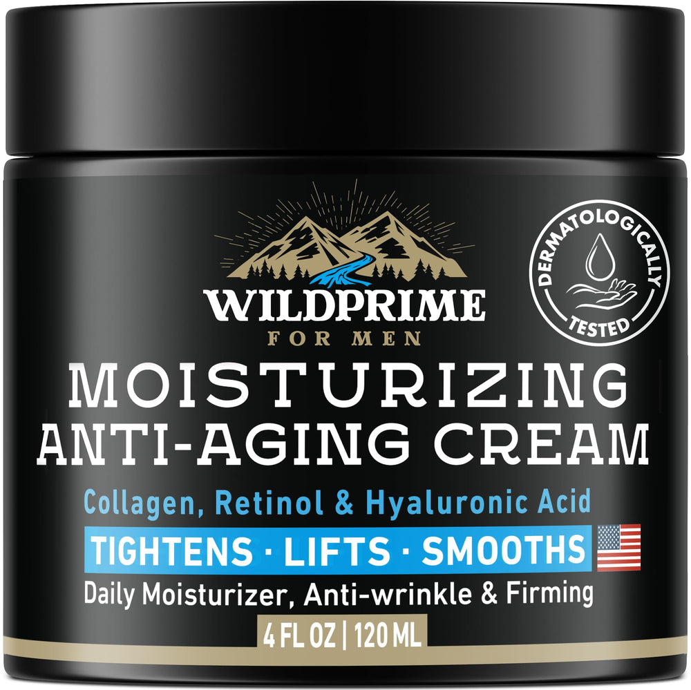 WildPRIME men's face moisturizer bottle front for daily hydration