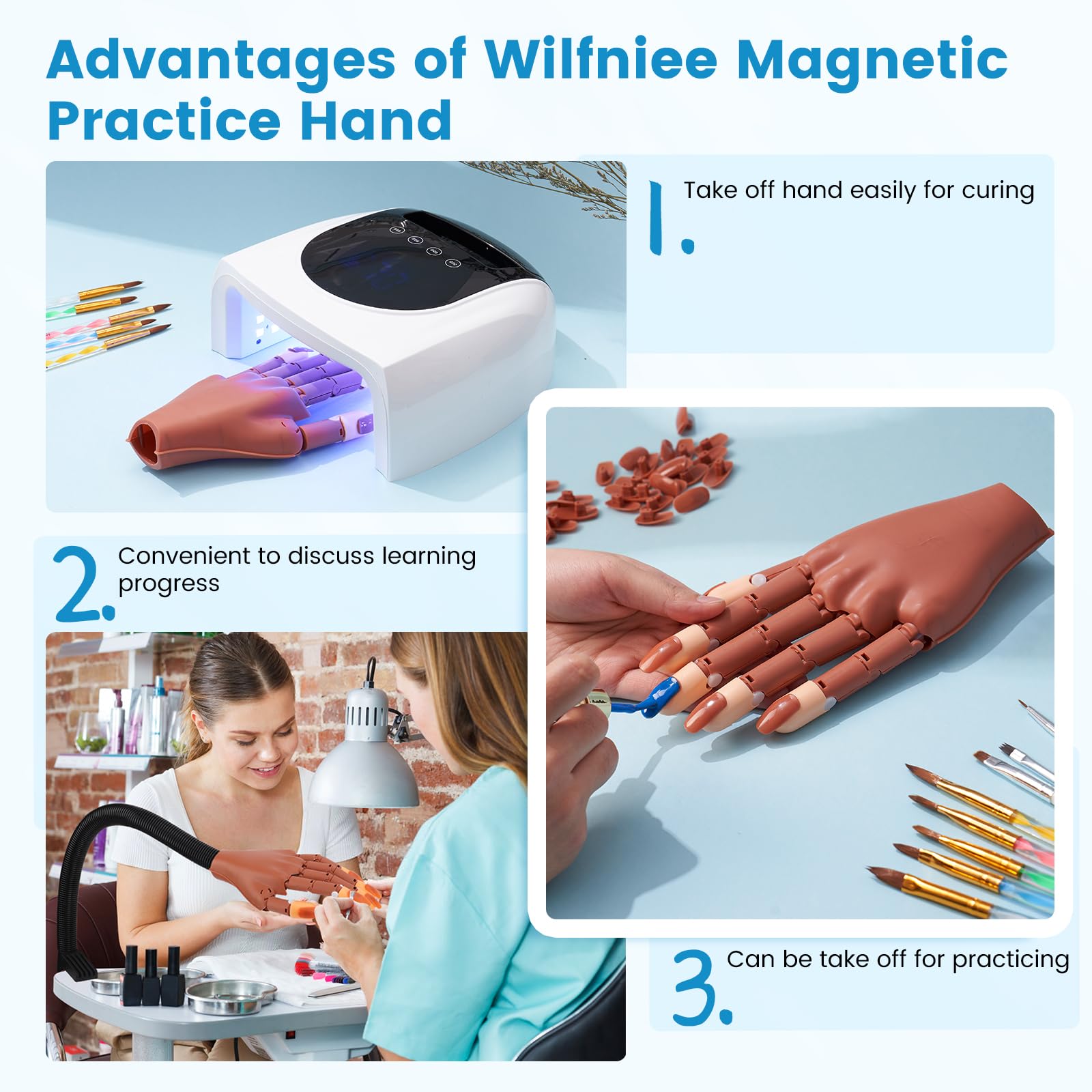 Wilfniee 200 refill tips for repeated manicure practice