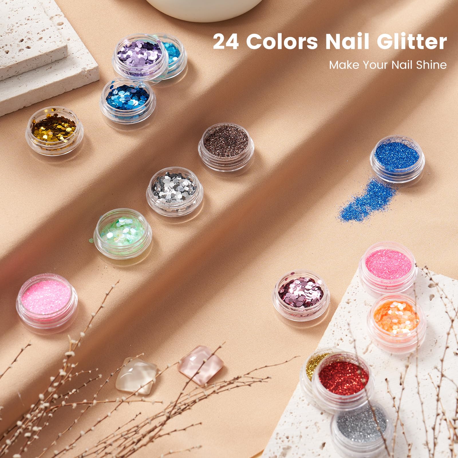 Wilfniee decorative sequins in 24 colors for personalized sparkle.