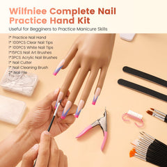 Wilfniee Practice Hand fingers-bend demonstrates flexible nail art positioning for various techniques.