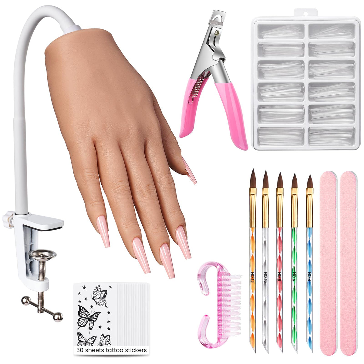 Wilfniee practice hand realistic silicone texture for authentic at-home nail practice.