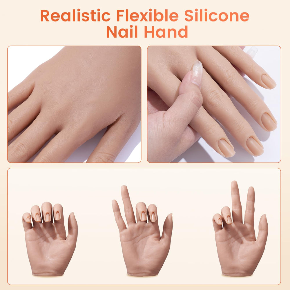 Wilfniee practice hand reusable nail tips support ongoing practice.