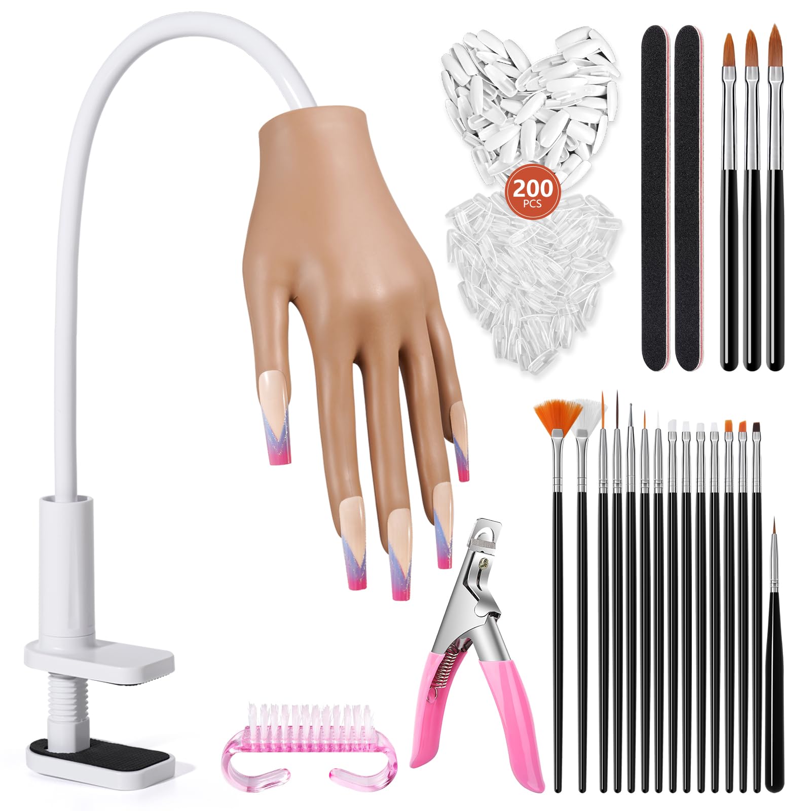 Wilfniee Practice Hand setup for safe, independent acrylic nail practice at home.