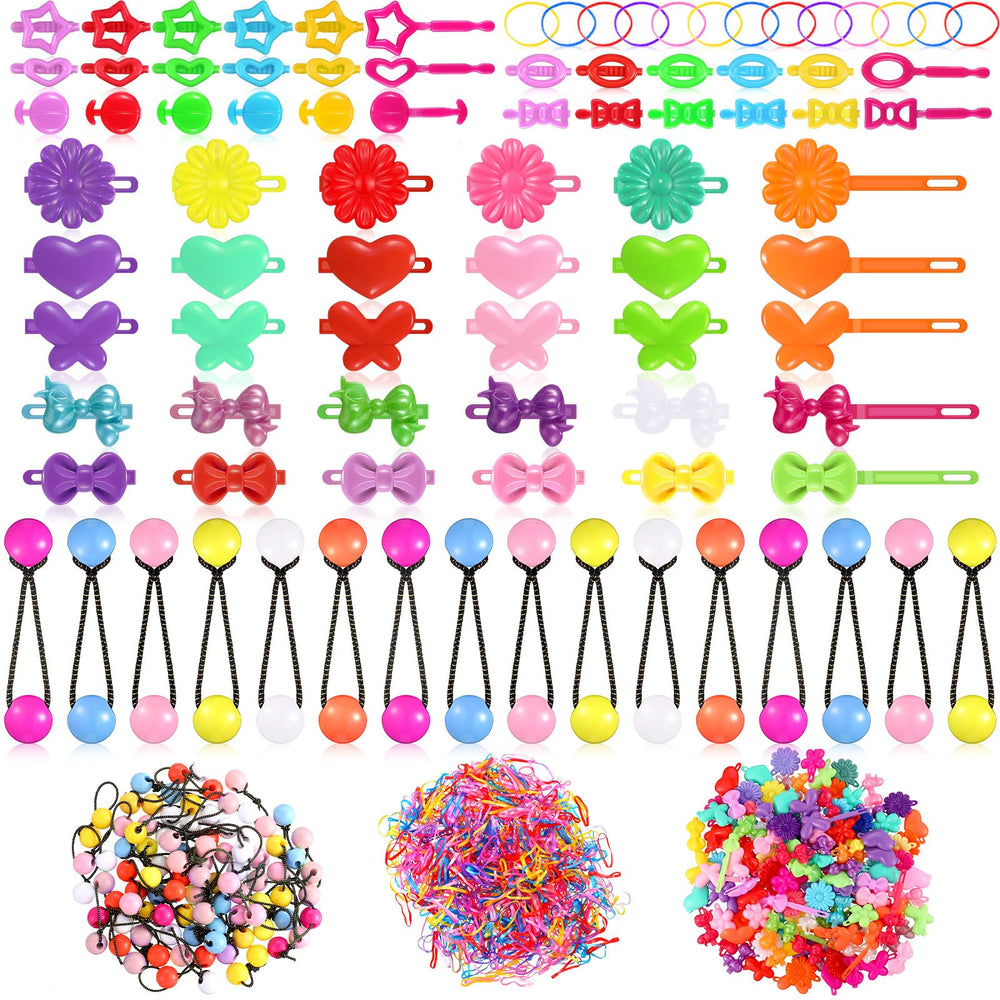 WILLBOND 1184-pcs hair accessory bundle with colorful ponytail holders for quick styling