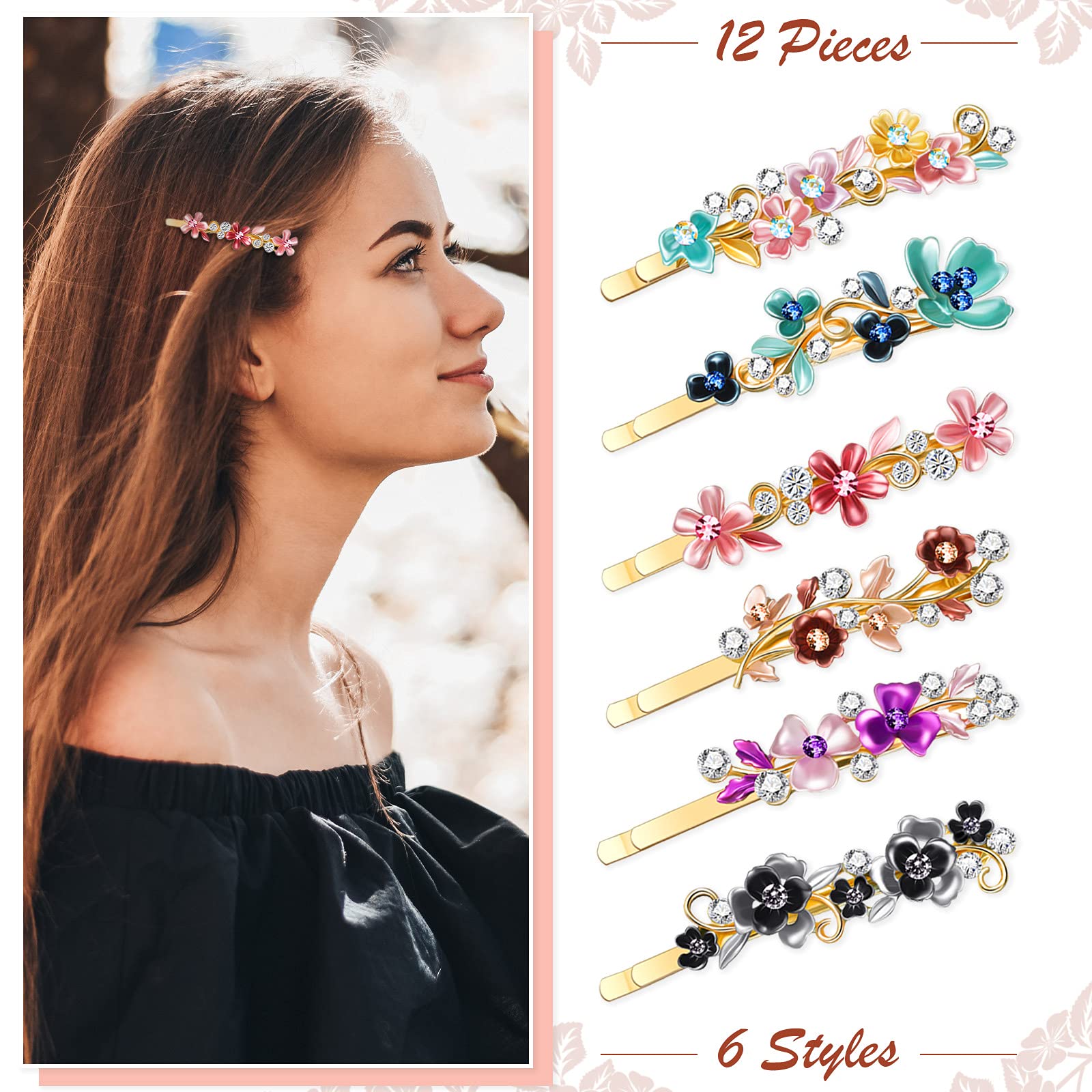 WILLBOND 12-pieces pack bobby pins showing variety for versatile daily styling.