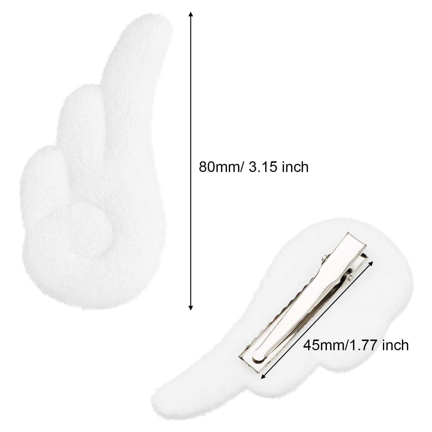 WillBond angel wing hair clip closeup, soft plush texture stays comfortable in daily wear