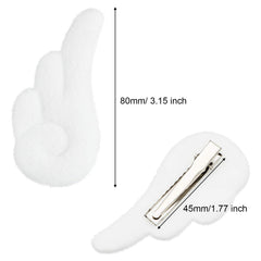 WillBond angel wing hair clip closeup, soft plush texture stays comfortable in daily wear