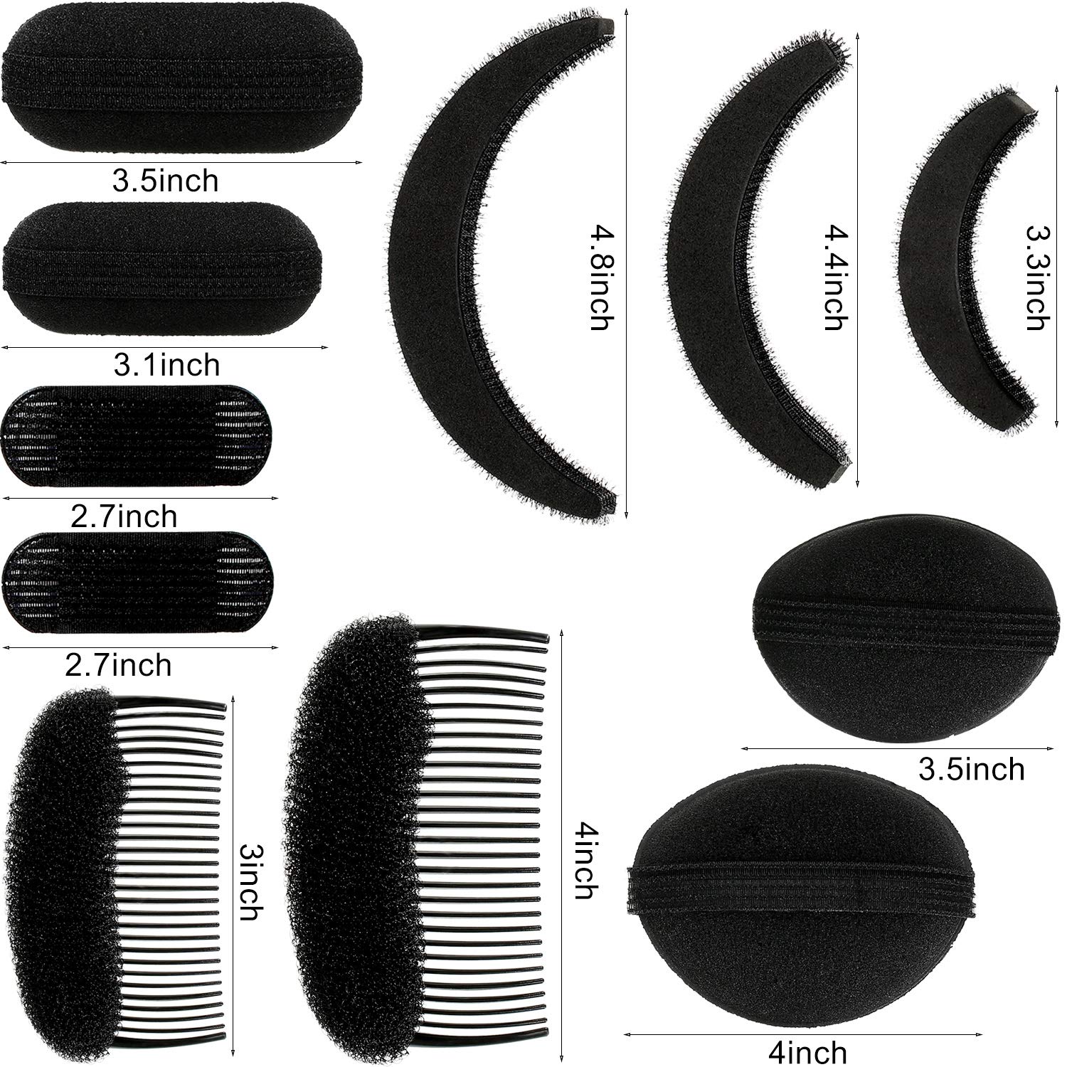 Willbond bump-up sponge combs closeup highlight secure hold with lightweight design.
