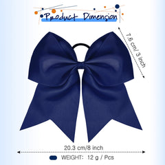 WILLBOND cheer bow 8-inch navy blue closeup stitching ensures durable, polished look.