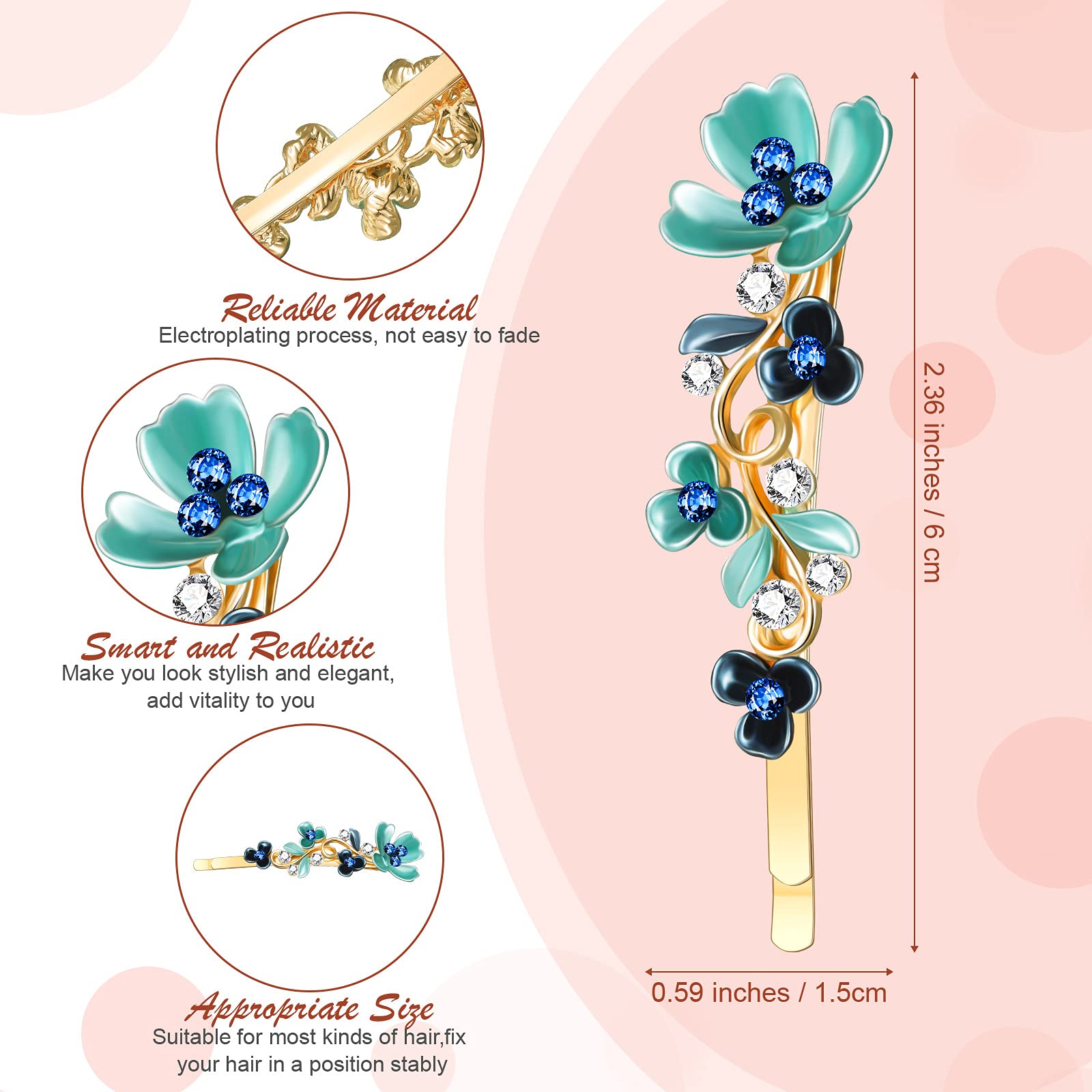 WILLBOND colorful flower design hair clip adds playful elegance to any hairstyle.