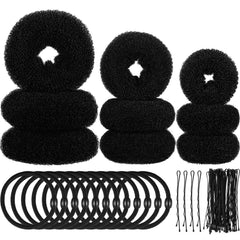 Willbond donut bun makers collection in black for quick, polished updos at home.