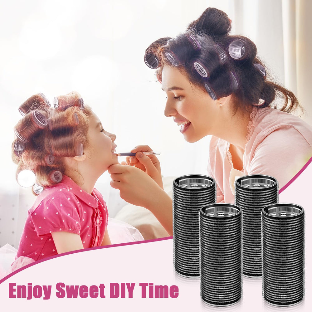 WILLBOND setup shows using a hair dryer to set curls with these rollers.
