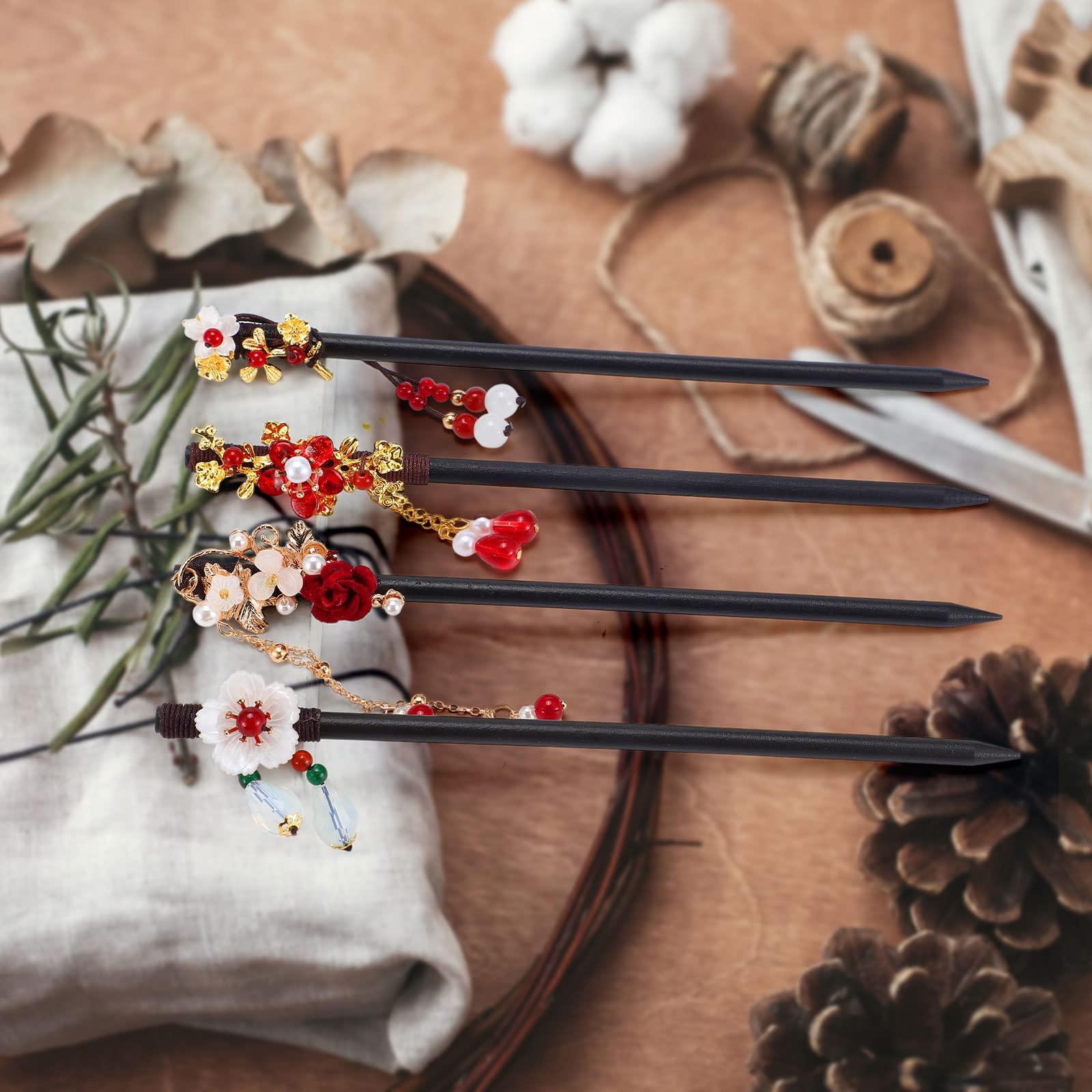 WILLBOND retro wooden hair pins add classic style for daily outfits.