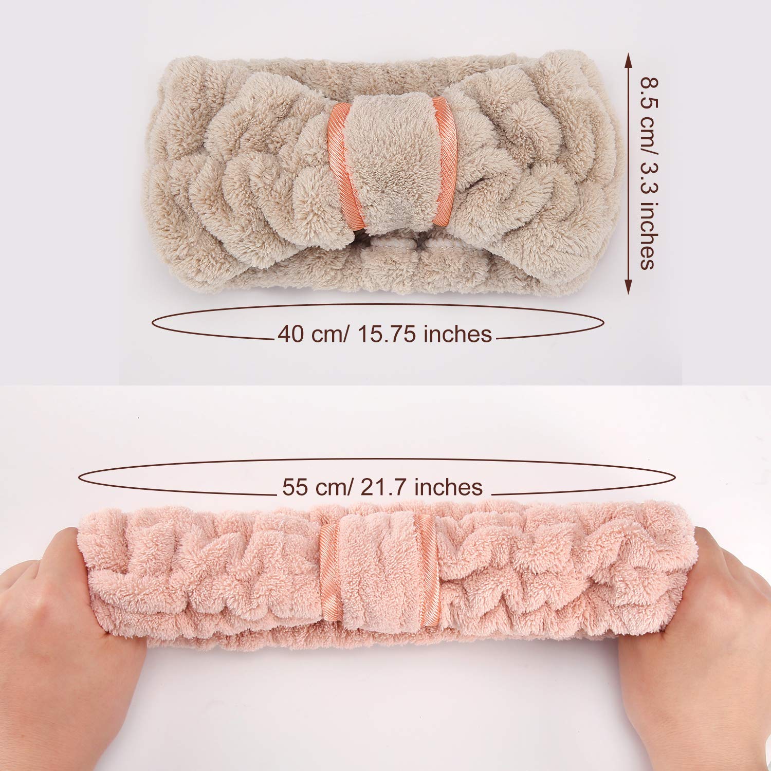 Willbond headband khaki front view ideal for facial washing.