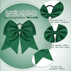 WILLBOND jumbo bow green in-hair demonstrates secure elastic band for stable wear