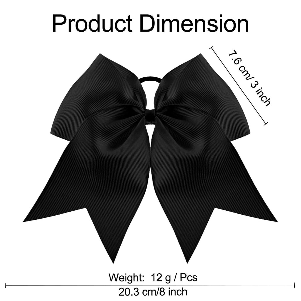 WILLBOND jumbo cheer bow ponytail-holder closeup highlighting wrapped elastic stability