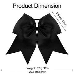 WILLBOND jumbo cheer bow ponytail-holder closeup highlighting wrapped elastic stability