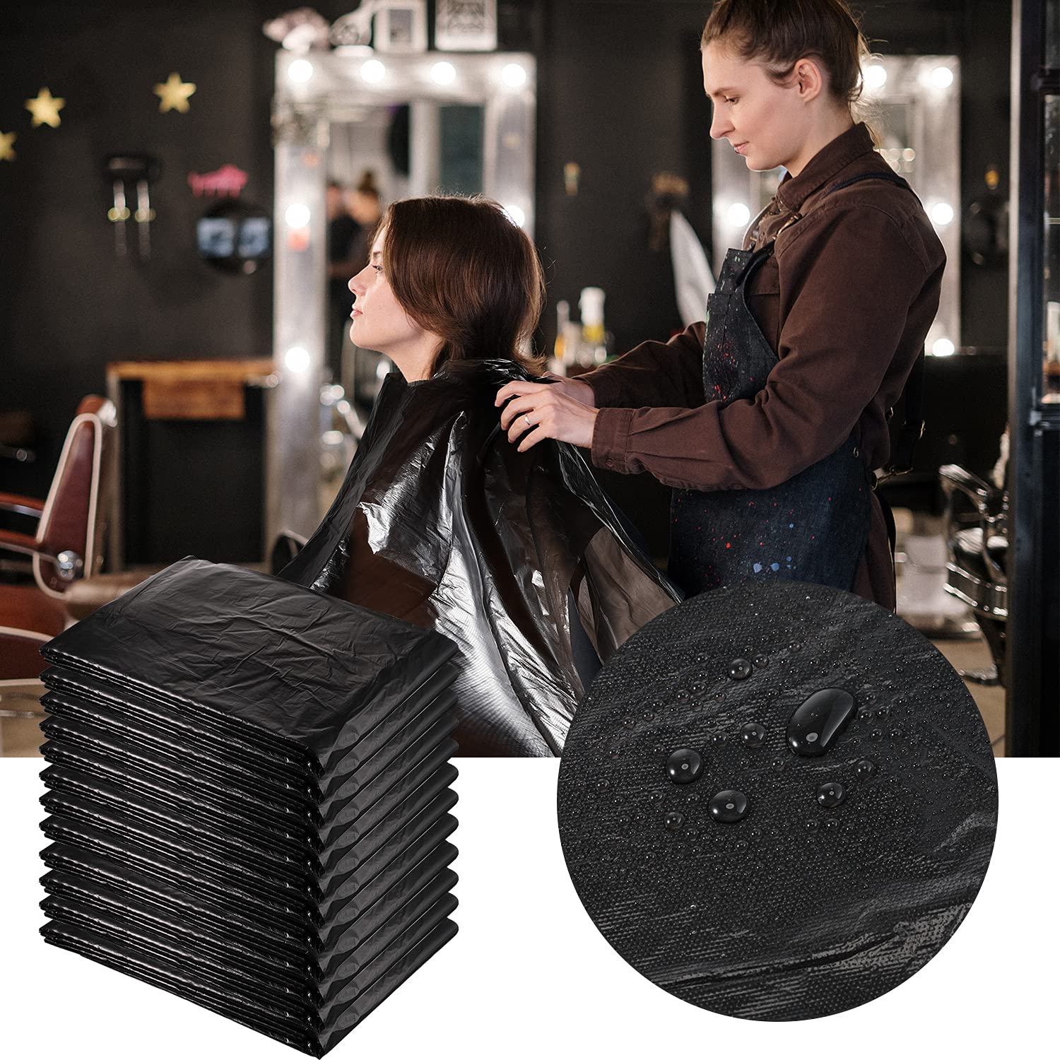 Willbond large-coverage cape keeps clothing tidy during dyeing, cutting, or styling sessions.