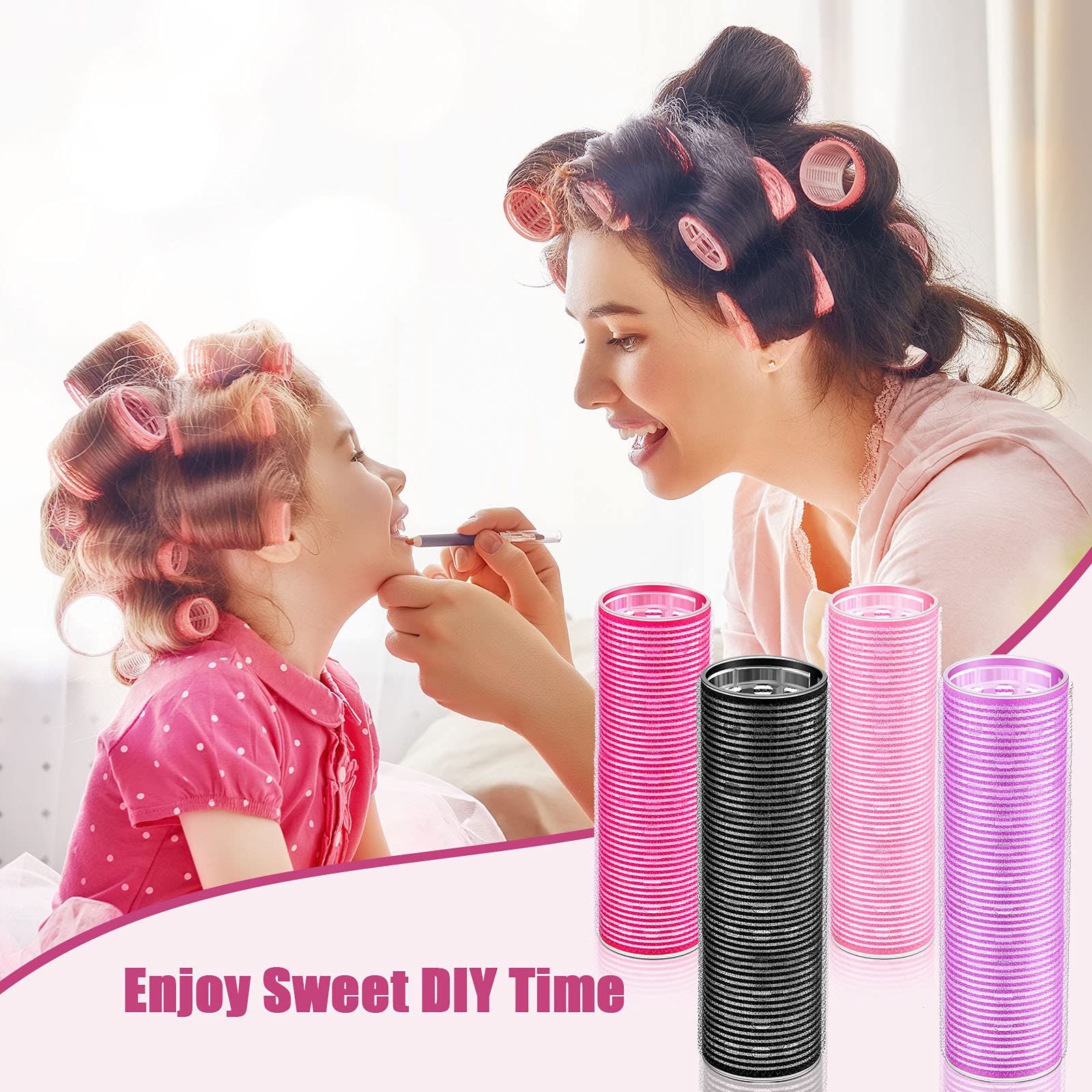 WILLBOND long hair rollers black provide easy grip and secure styling.