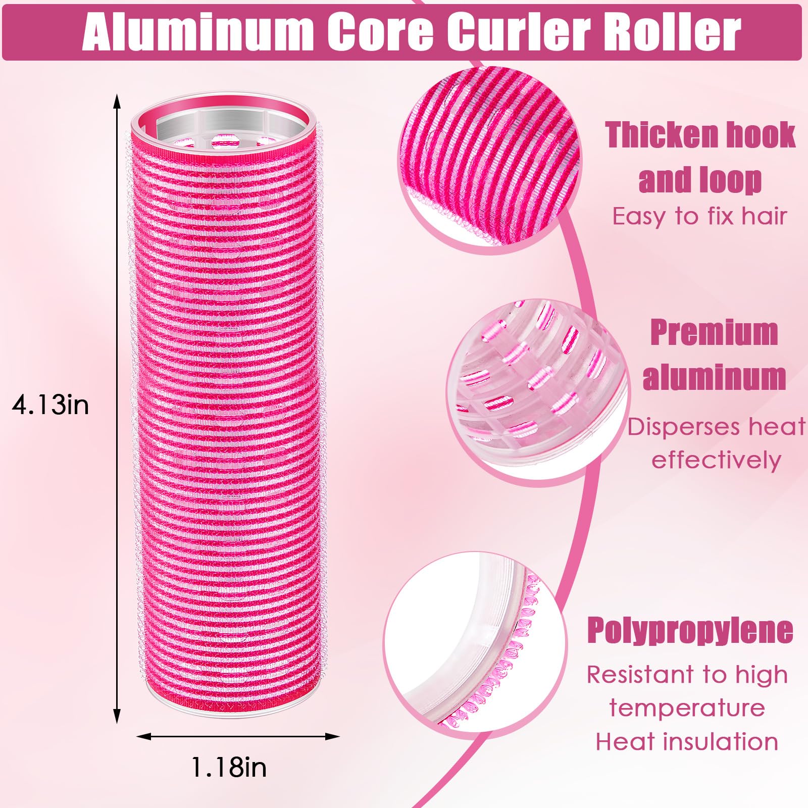 WILLBOND long hair rollers light pink help you shape large curls with fast heat.