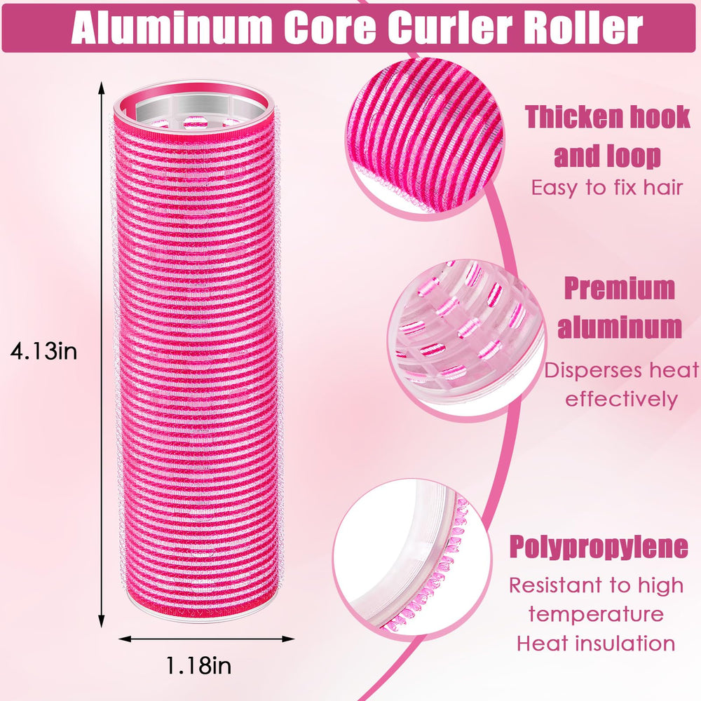 WILLBOND long hair rollers light pink help you shape large curls with fast heat.