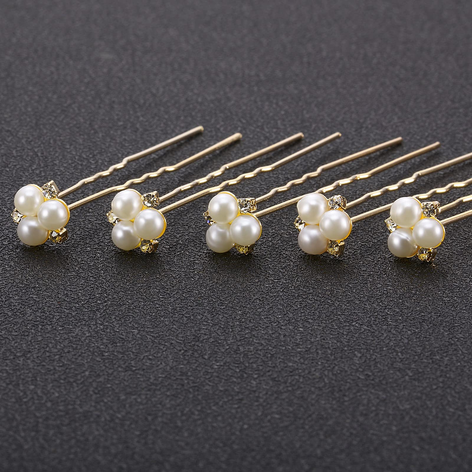 WILLBOND rose gold wedding pearl hair pin in hair demonstration for secure styling