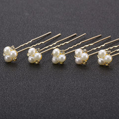 WILLBOND rose gold wedding pearl hair pin in hair demonstration for secure styling