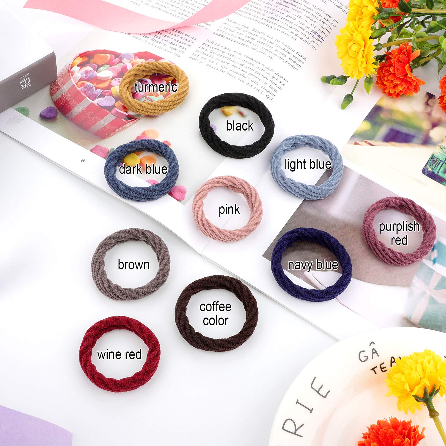 Willbond seamless hair ties four styles in vibrant colors for versatile outfits