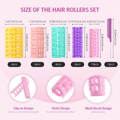 WILLBOND self-grip rollers close-up showing secure hold for easy DIY curls
