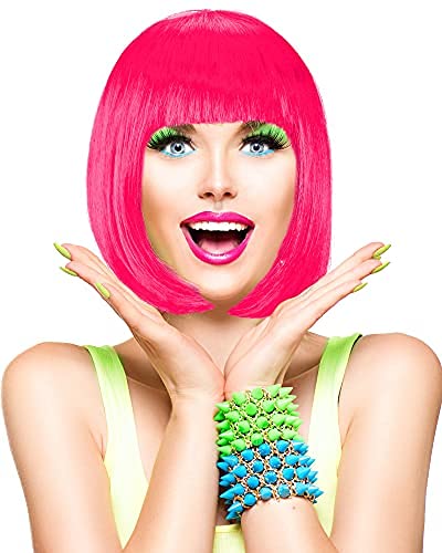 WILLBOND pink front view short bob wig brightens outfits
