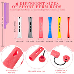 WILLBOND short 6-diameter rod visual emphasizes size variety for customized curls.