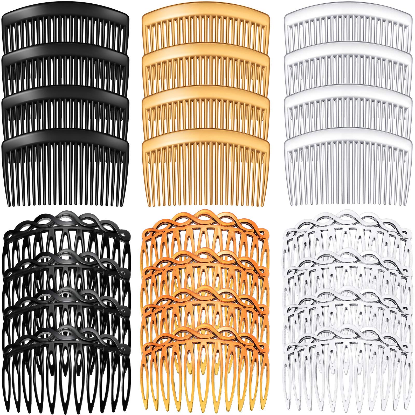 WILLBOND arc 11-teeth black hair comb for secure bangs and updos.