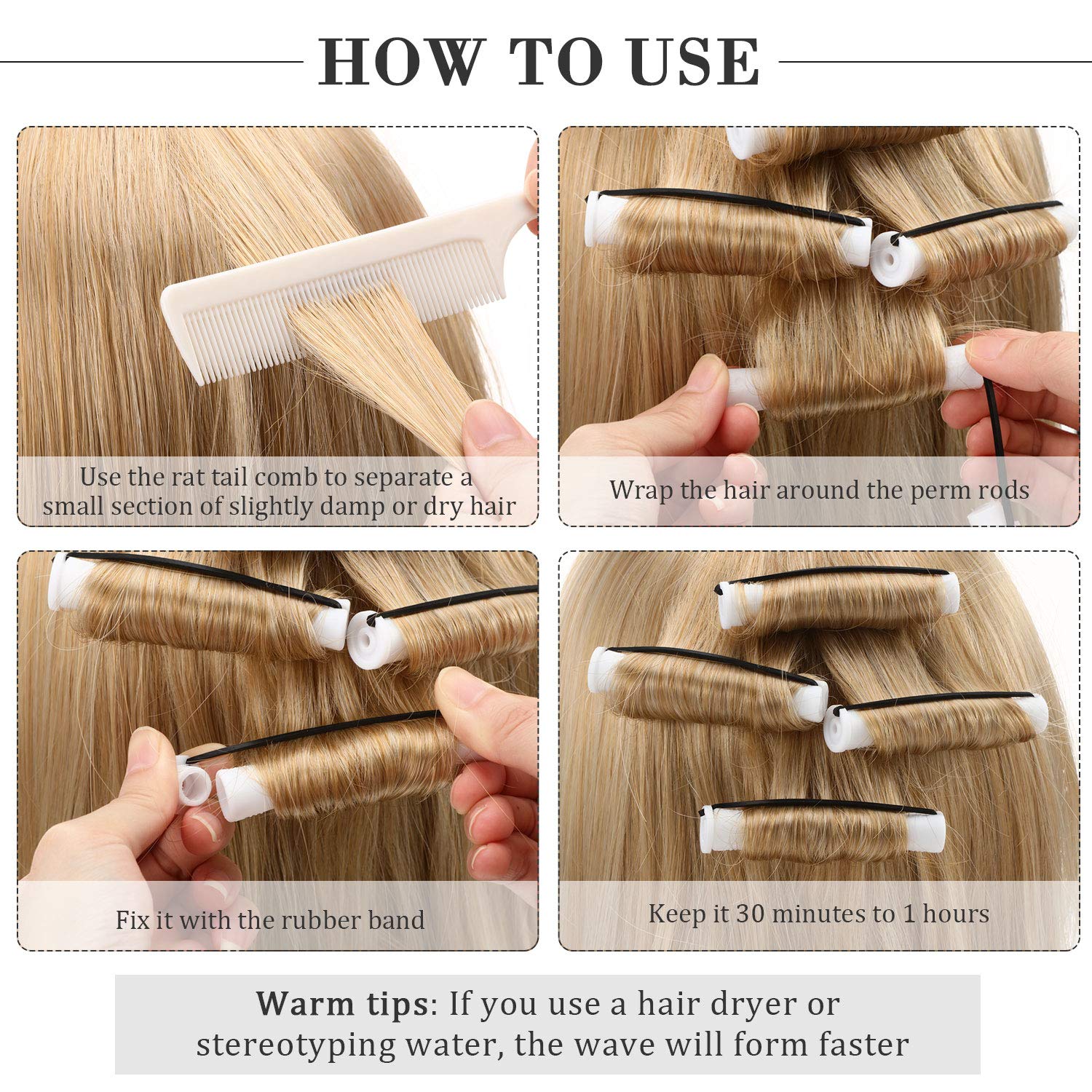 WILLBOND hair being wrapped around rods for heat-free curls
