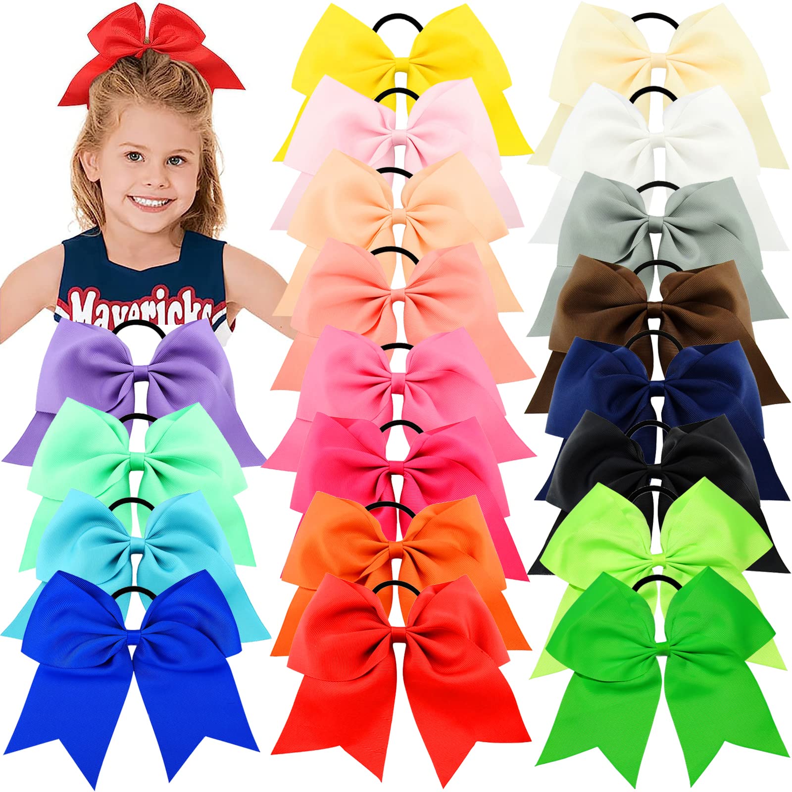 WillingTee 8-inch cheer bow pack ready for school team use